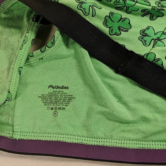 2 MeUndies Wireless Bras Green Clovers Orange Chinese Japanese Flowers Medium M - Picture 11 of 11
